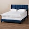 Baxton Studio Clare Navy Blue Velvet Full Size Panel Bed with Tufted Headboard 163-10498 - alternate 3